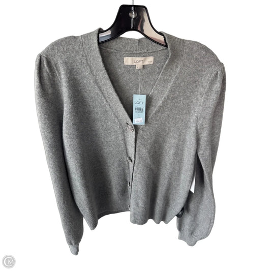 Sweater Cardigan By Loft In Grey, Size: Sp