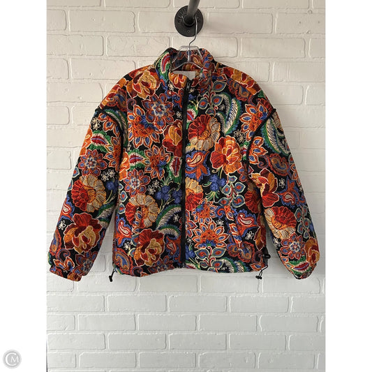 Jacket Puffer & Quilted By &merci In Orange & Yellow, Size: S