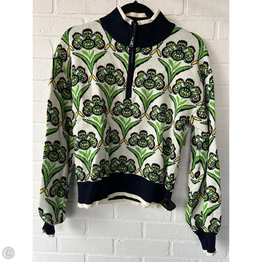 Sweater By Voy In Cream & Green, Size: S