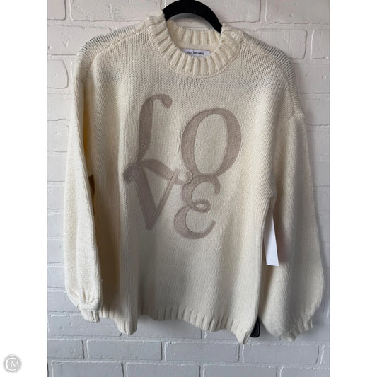 Sweater By Peace Love World In Cream & Tan, Size: Xs