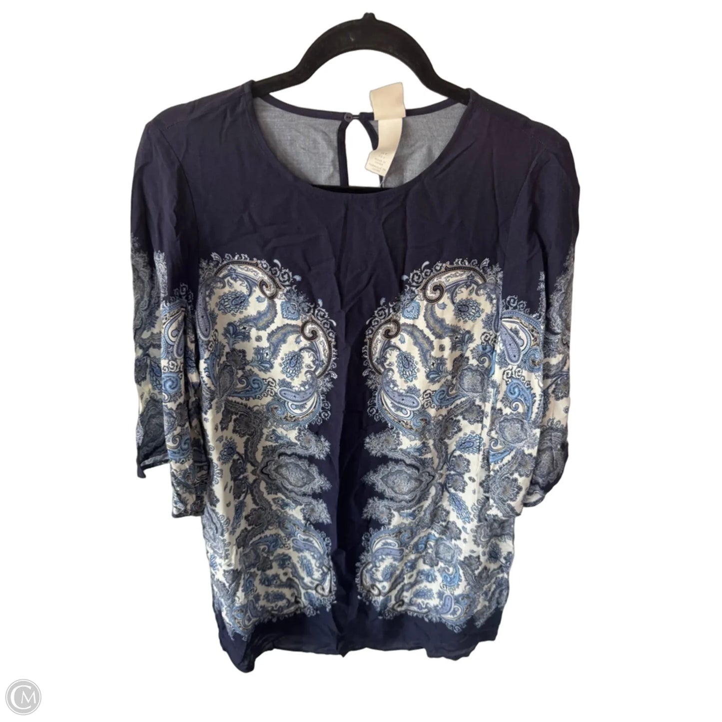 Dress Casual Short By H&m In Blue & Cream, Size: M