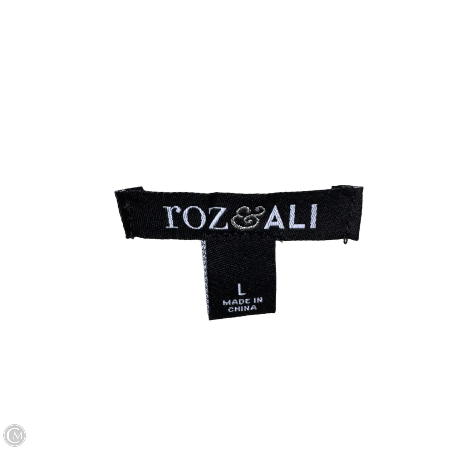 Top Long Sleeve By Roz And Ali In Black & Cream, Size: L