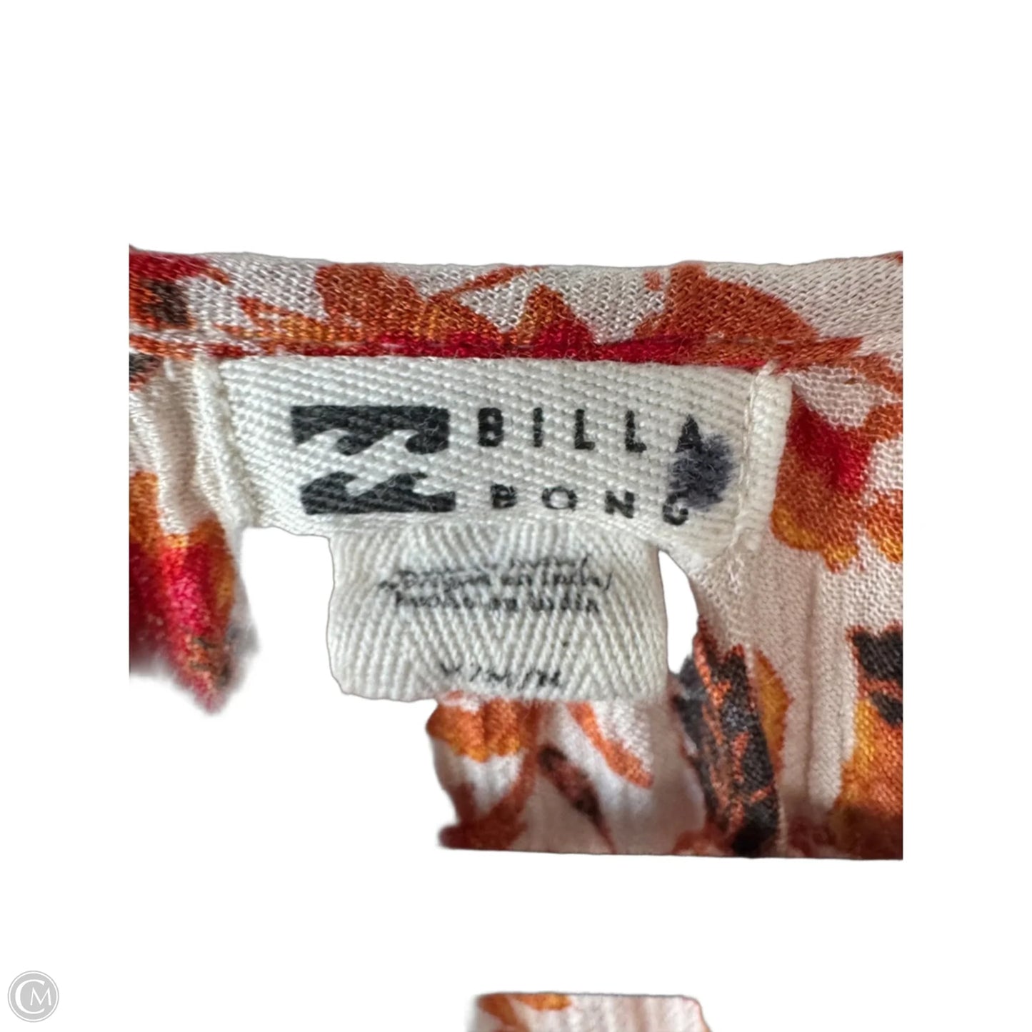 Top Long Sleeve By Billabong In Orange & Red, Size: M