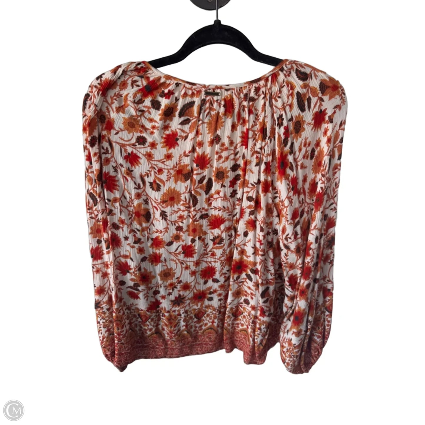 Top Long Sleeve By Billabong In Orange & Red, Size: M