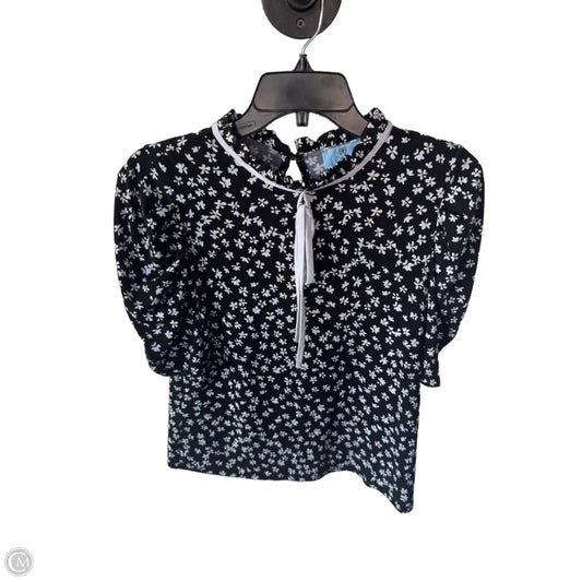 Top Short Sleeve By Cece In Black & White, Size: S