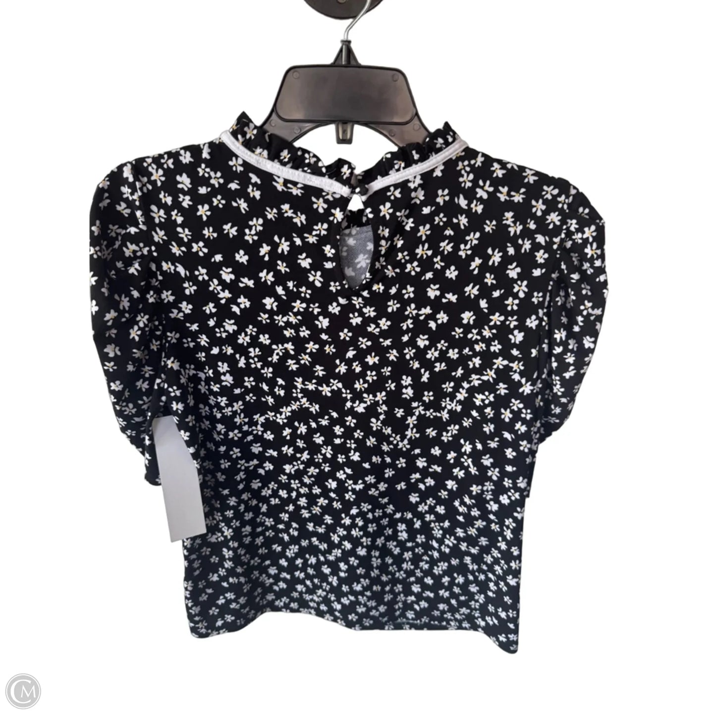Top Short Sleeve By Cece In Black & White, Size: S
