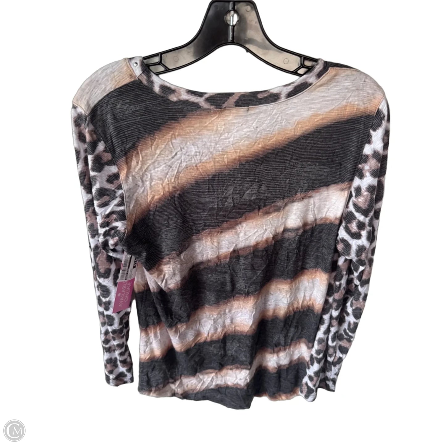 Top Long Sleeve By David Cline In Black & Cream, Size: L