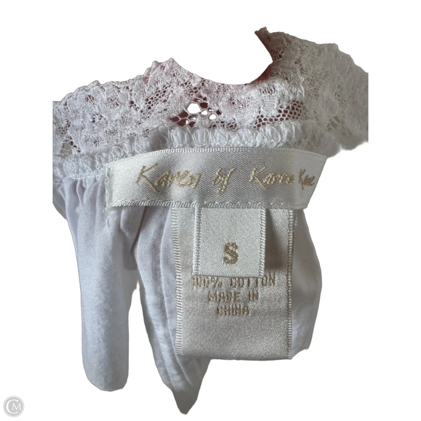 Top Short Sleeve By Karen Kane In White, Size: S
