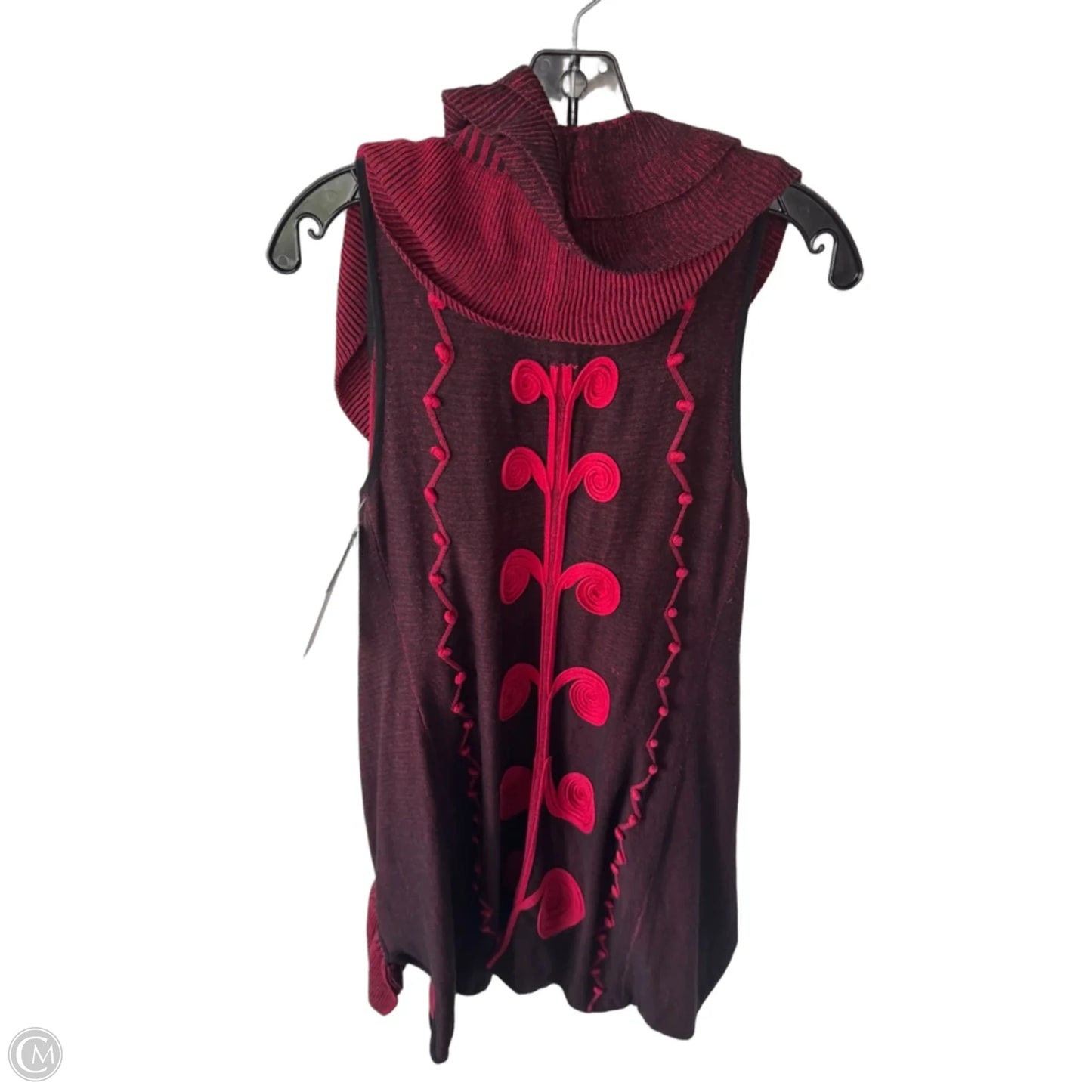 Sweater Cardigan By Nic + Zoe In Black & Red, Size: Xs