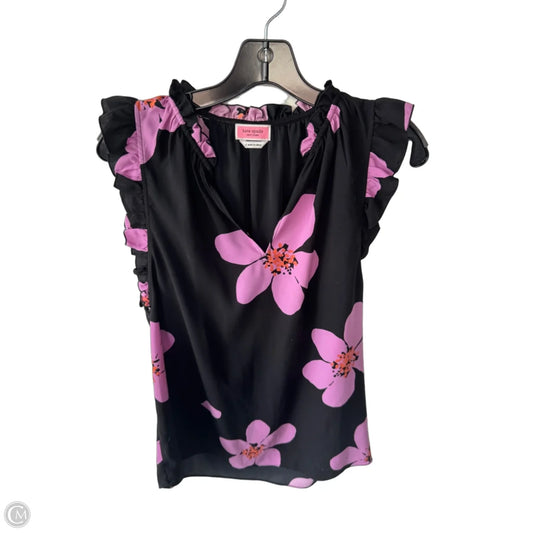 Top Sleeveless Designer By Kate Spade In Black & Pink, Size: S