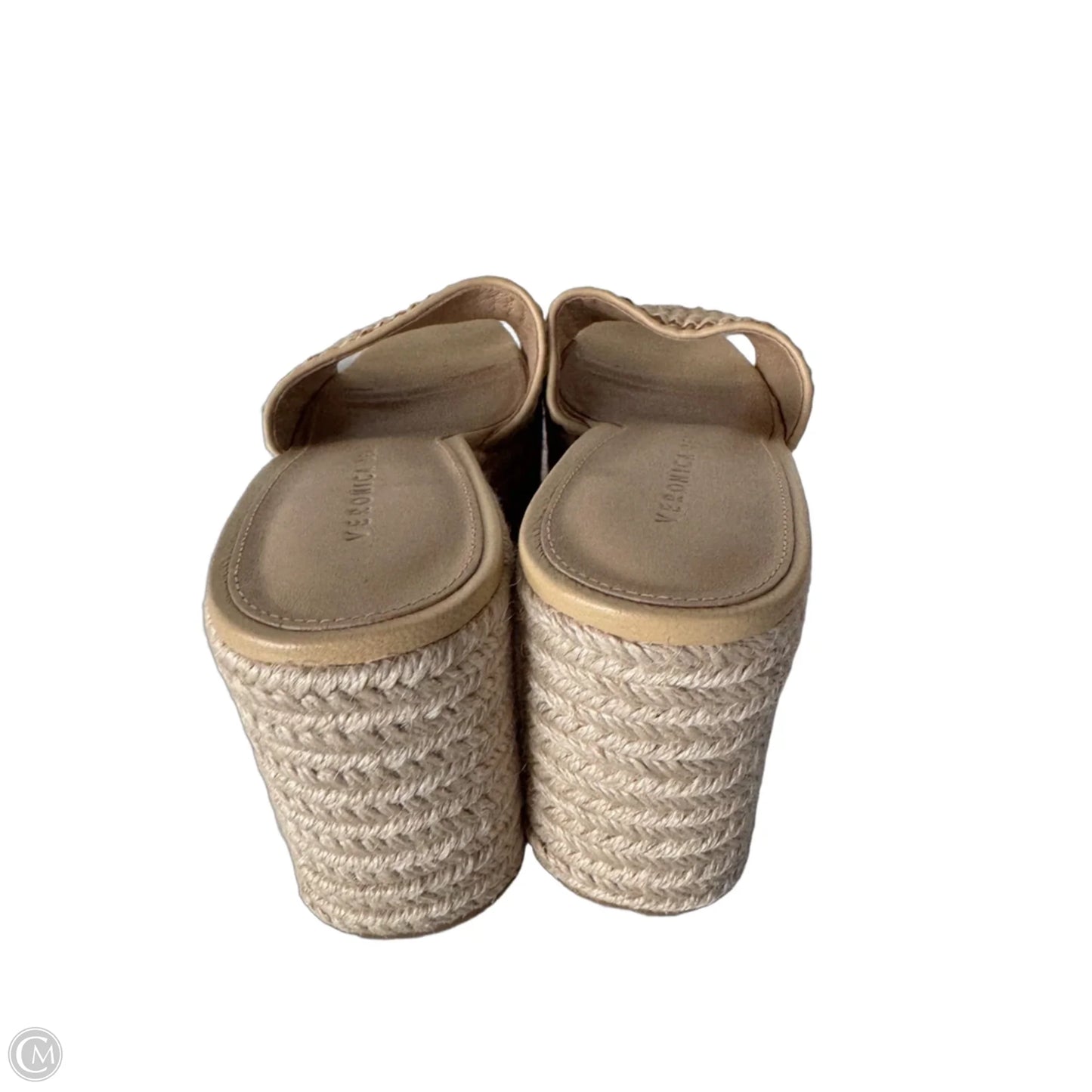 Sandals Heels Wedge By Veronica Beard In Tan, Size: 7.5