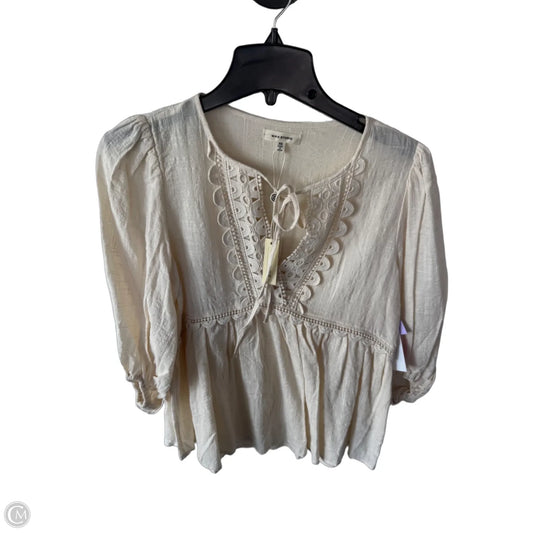 Top Long Sleeve By Max Studio In Cream, Size: Xs