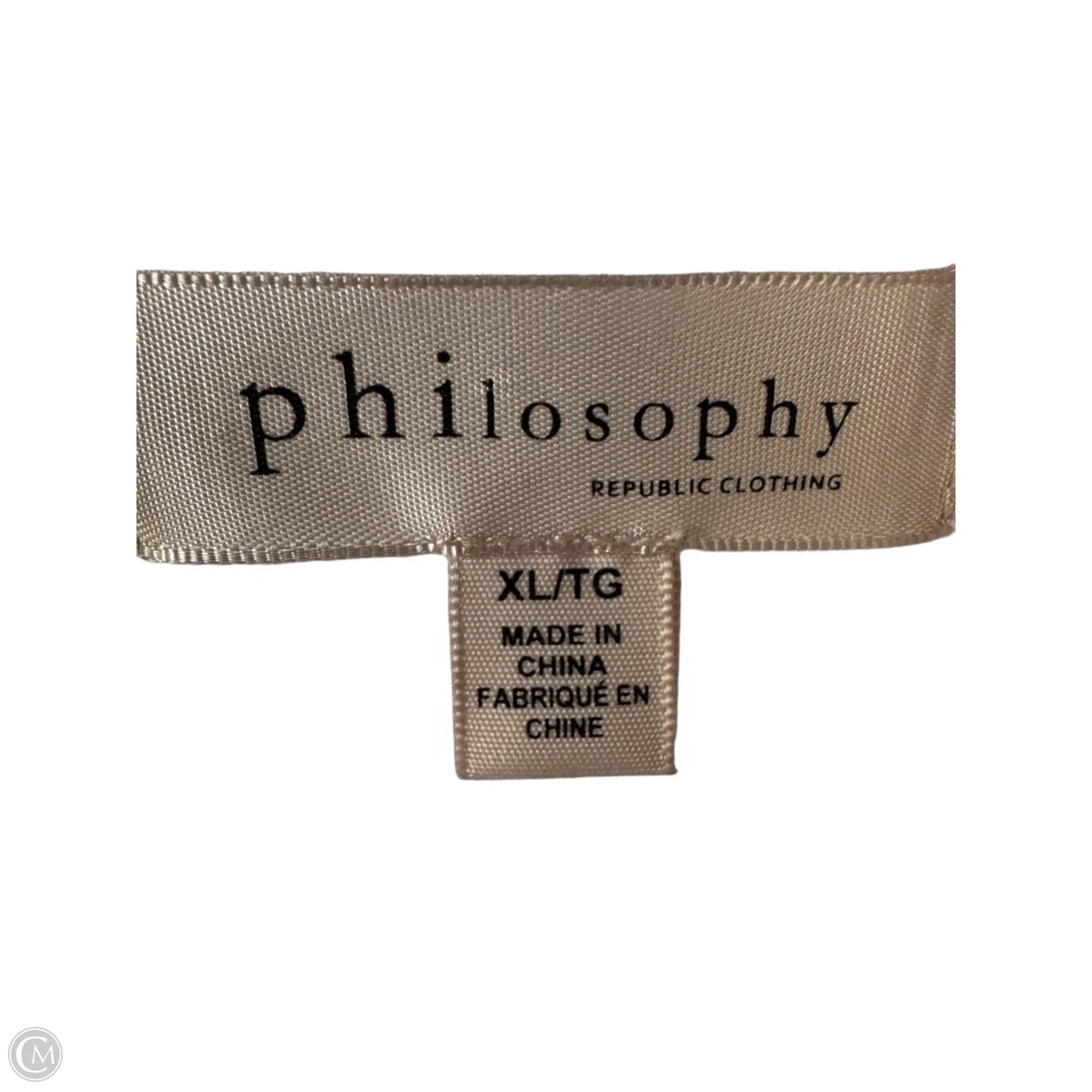 Top Long Sleeve By Philosophy In White, Size: Xl