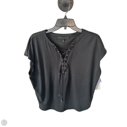 Top Short Sleeve By White House Black Market In Black, Size: M