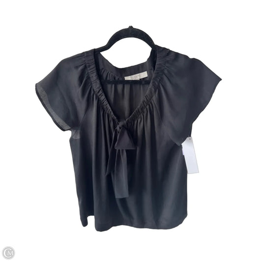 Top Short Sleeve By Loft In Black, Size: L