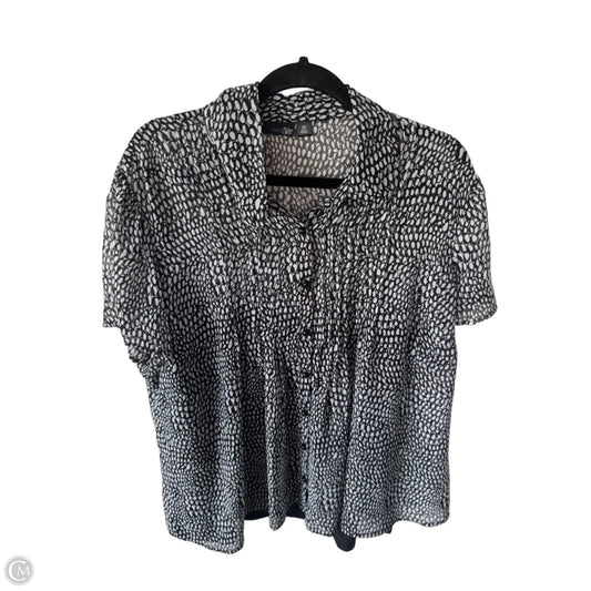 Top 2pc Short Sleeve By East 5th In Black & White, Size: 2x