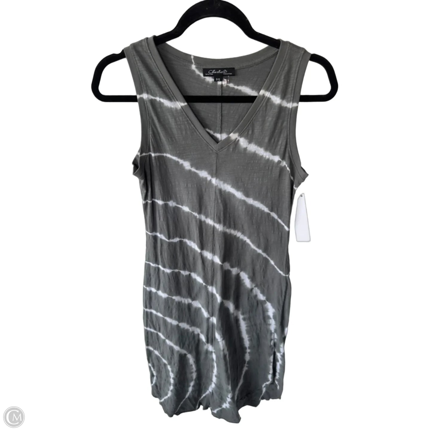 Dress Casual Midi By Charlie B In Grey & White, Size: S