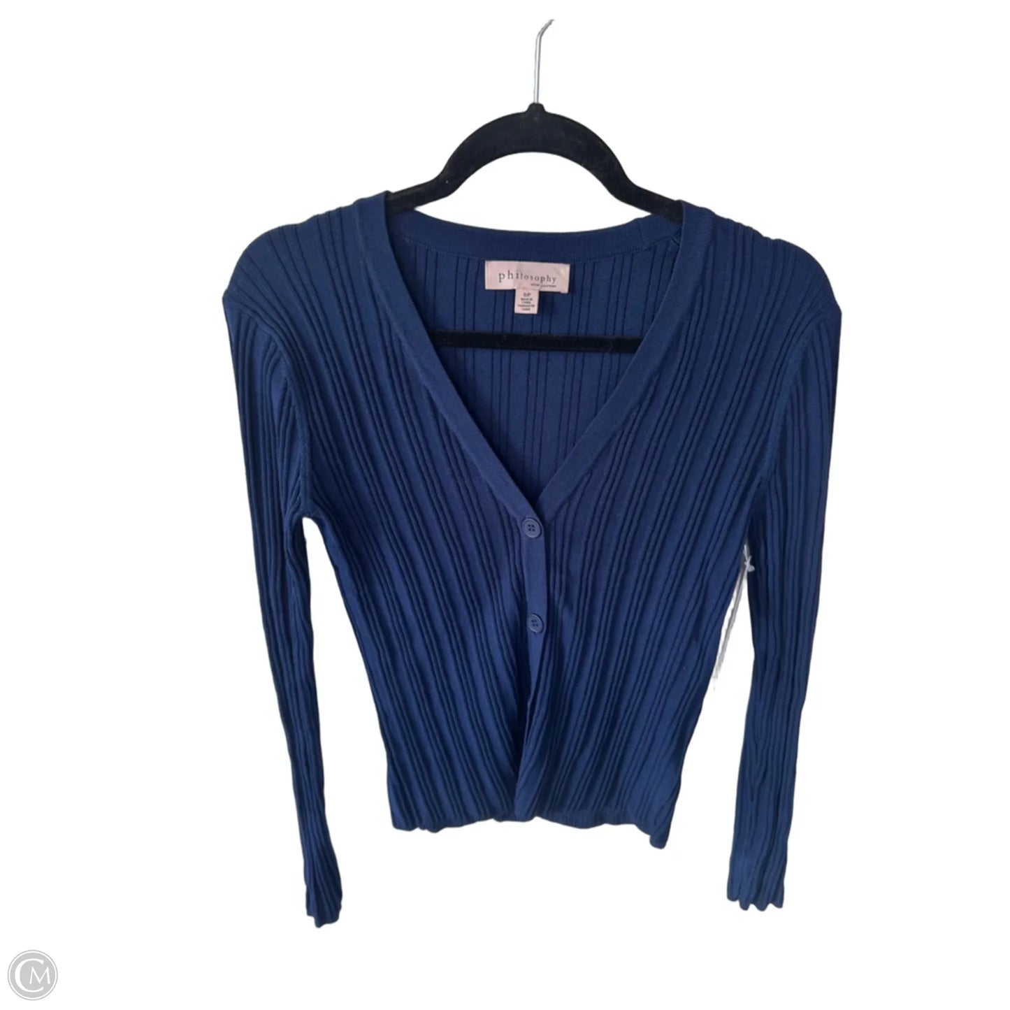 Sweater Cardigan By Philosophy In Blue, Size: S