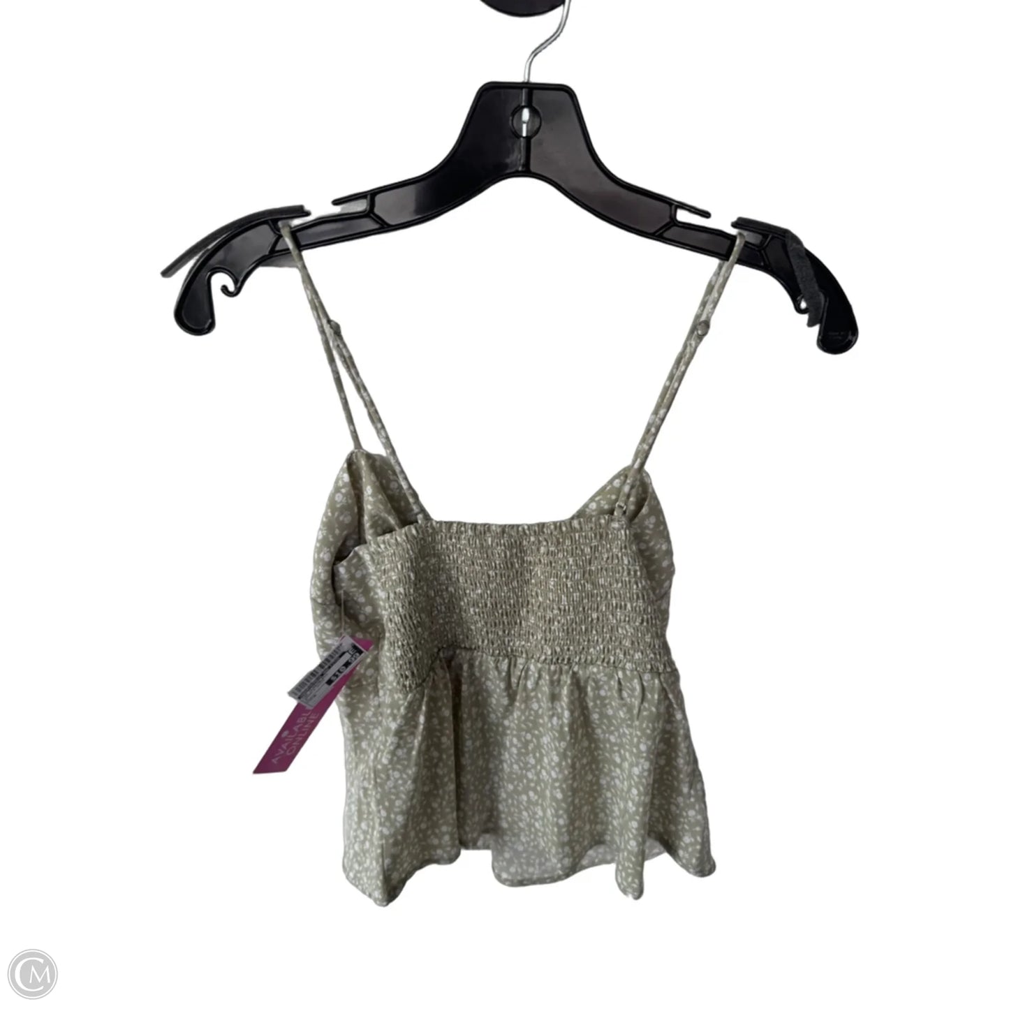 Top Sleeveless By Abercrombie And Fitch In Green & White, Size: M
