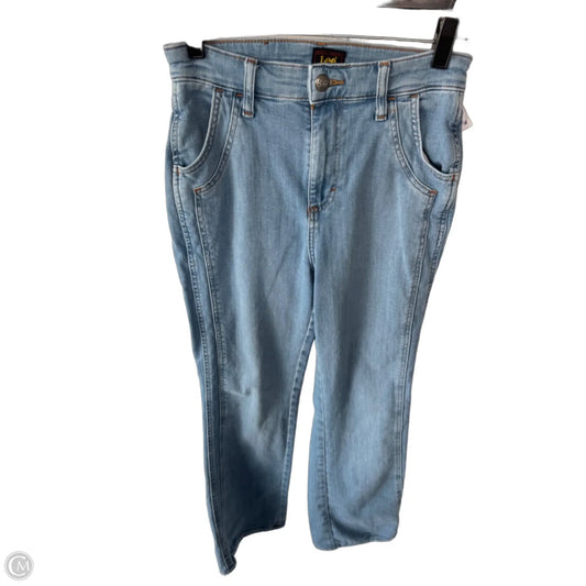 Jeans Straight By Lee In Blue Denim, Size: 4