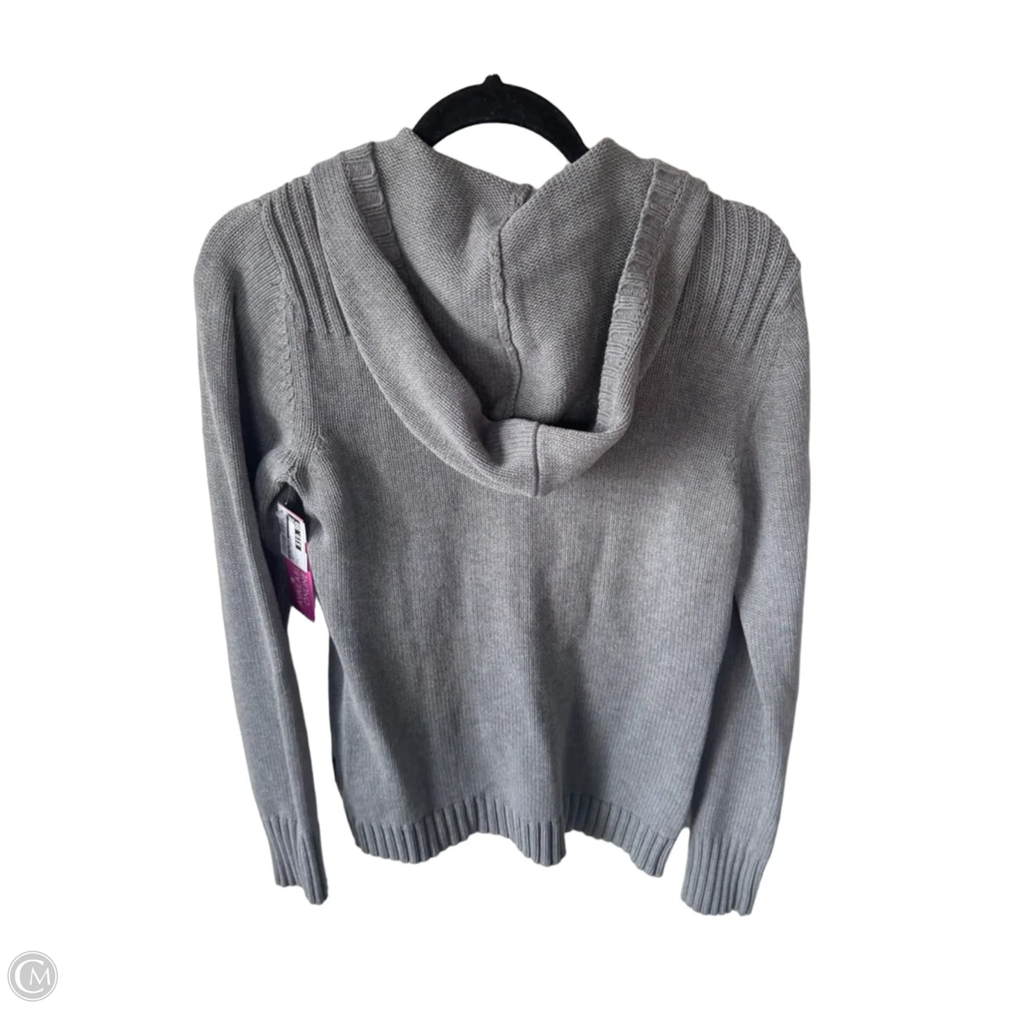 Sweater Cardigan By Calvin Klein In Grey, Size: L