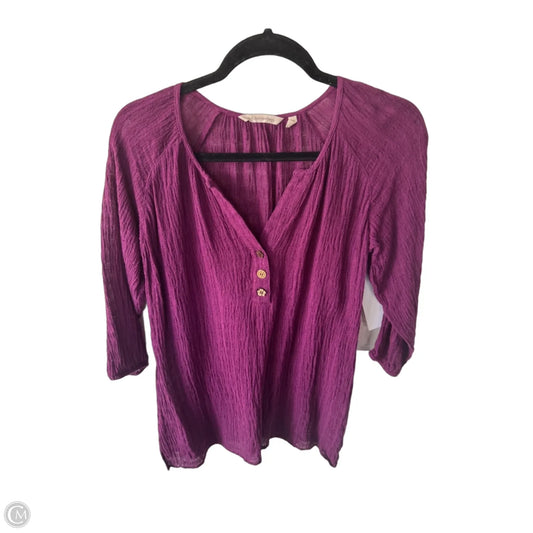 Top 3/4 Sleeve By Soft Surroundings In Purple, Size: S
