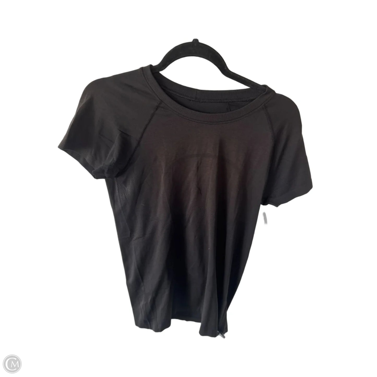Athletic Top Short Sleeve By Lululemon In Black, Size: M