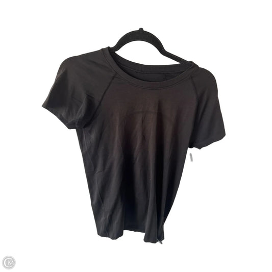 Athletic Top Short Sleeve By Lululemon In Black, Size: M
