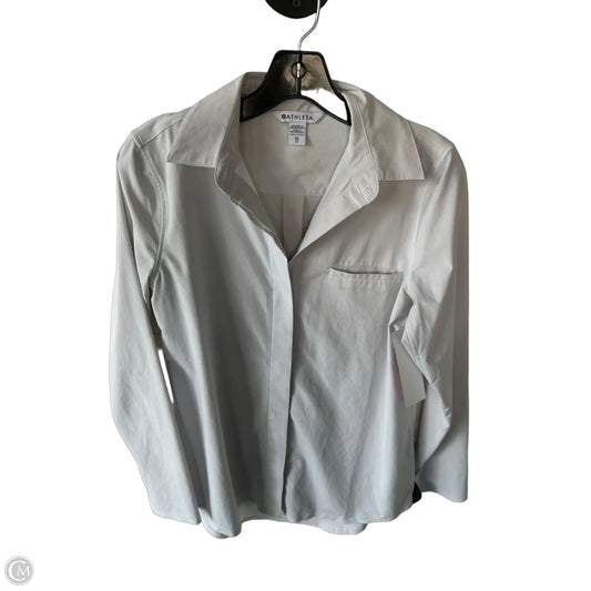 Athletic Top Long Sleeve Collar By Athleta In Grey, Size: Xs