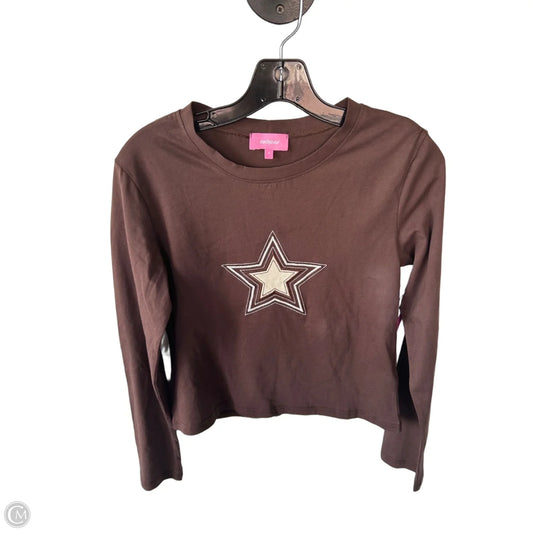 Top Long Sleeve Basic By Edikted In Brown, Size: M