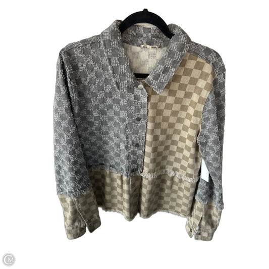 Jacket Other By Mystree In Grey & Tan, Size: L