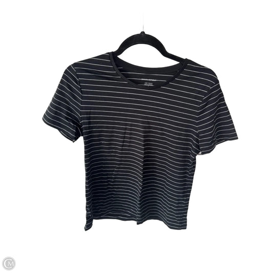 Top Short Sleeve Basic By Banana Republic In Black & White, Size: M