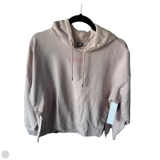 Athletic Sweatshirt Hoodie By Puma In Pink, Size: M