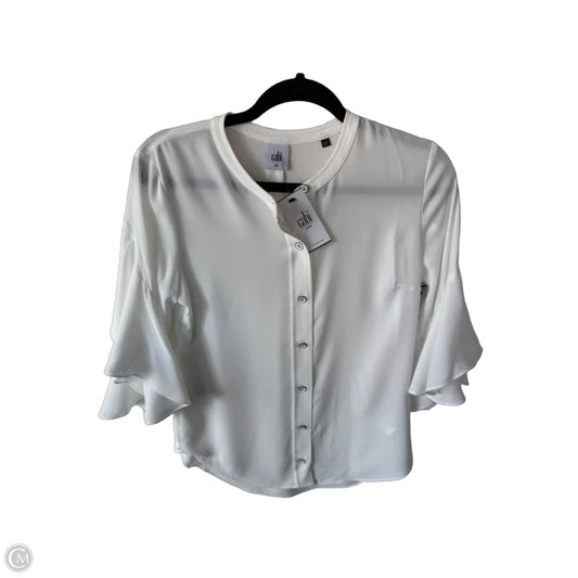 Top 3/4 Sleeve By Cabi In White, Size: Xs