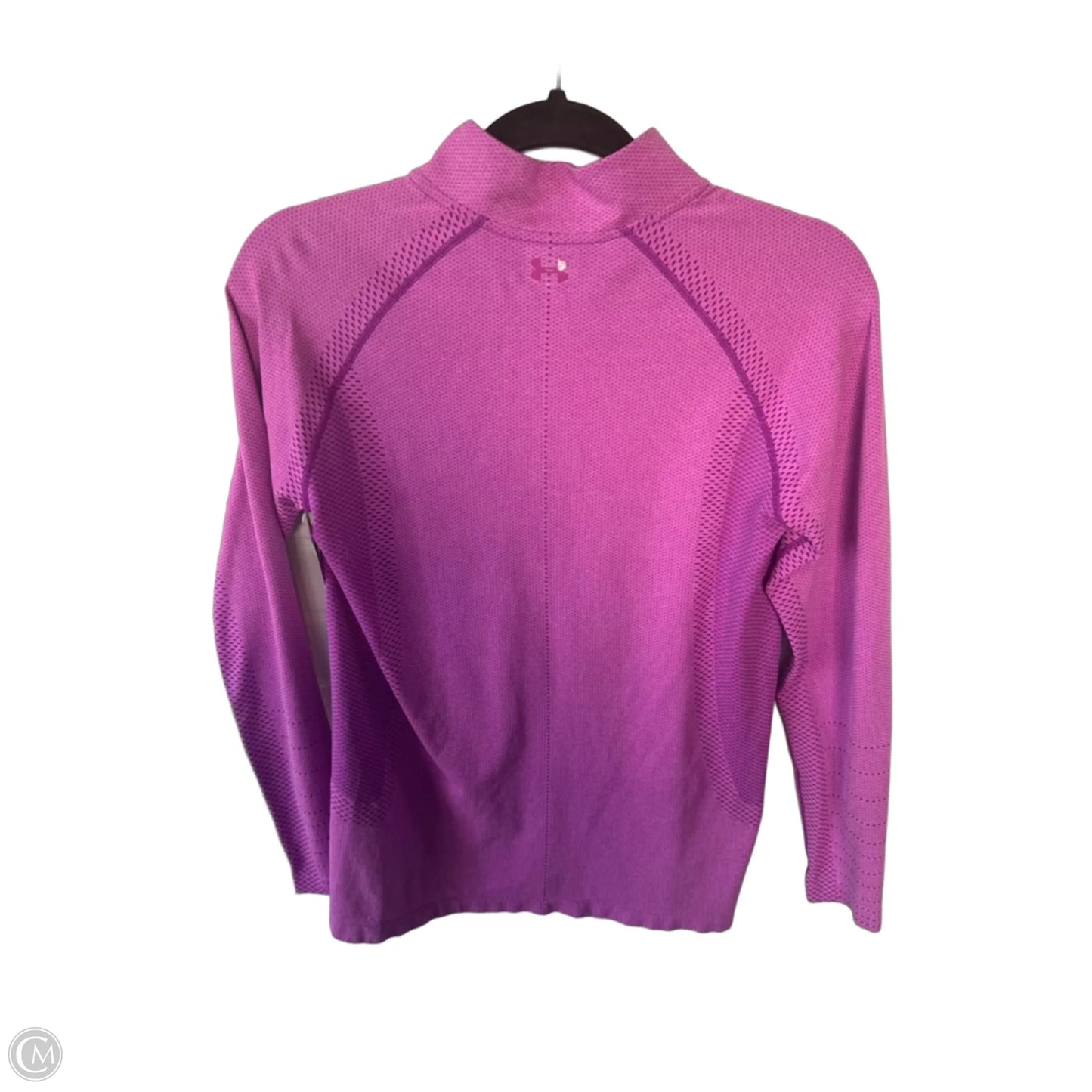 Athletic Top Long Sleeve Collar By Under Armour In Purple, Size: S