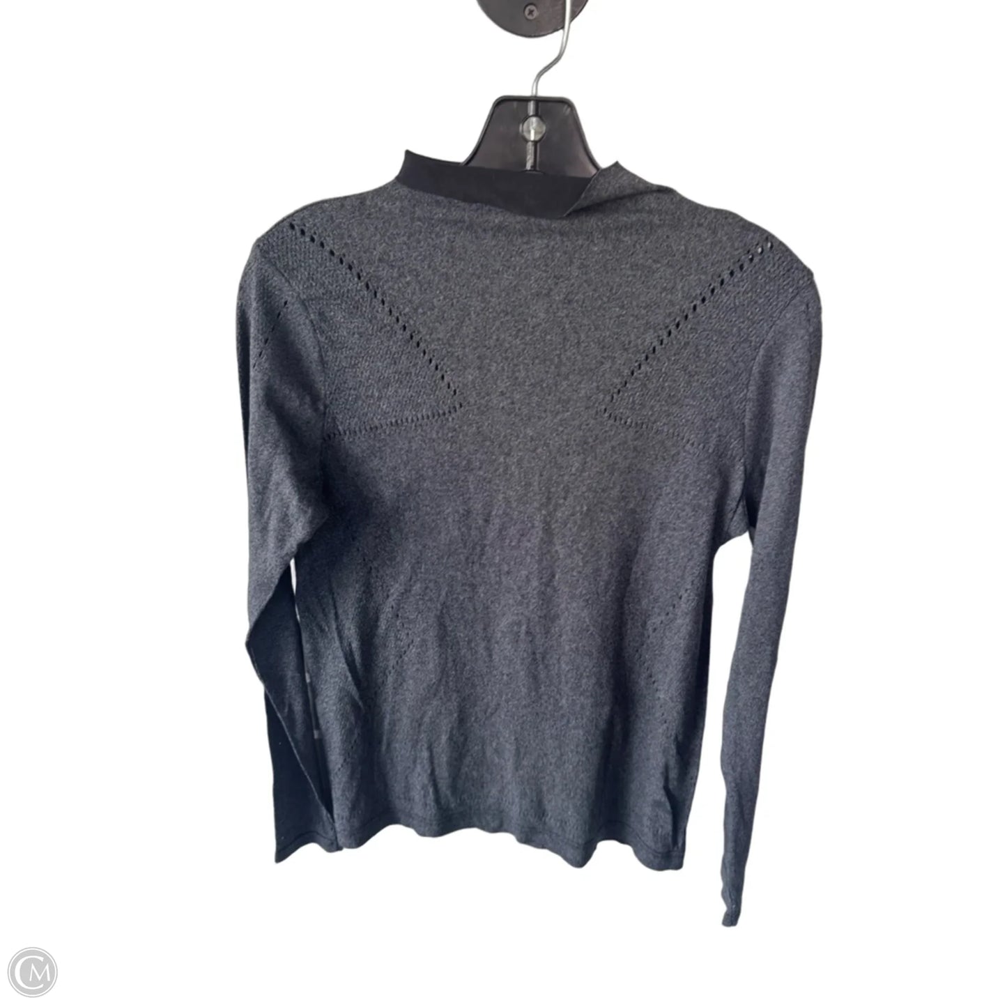 Athletic Top Long Sleeve Collar By Puma In Grey, Size: M