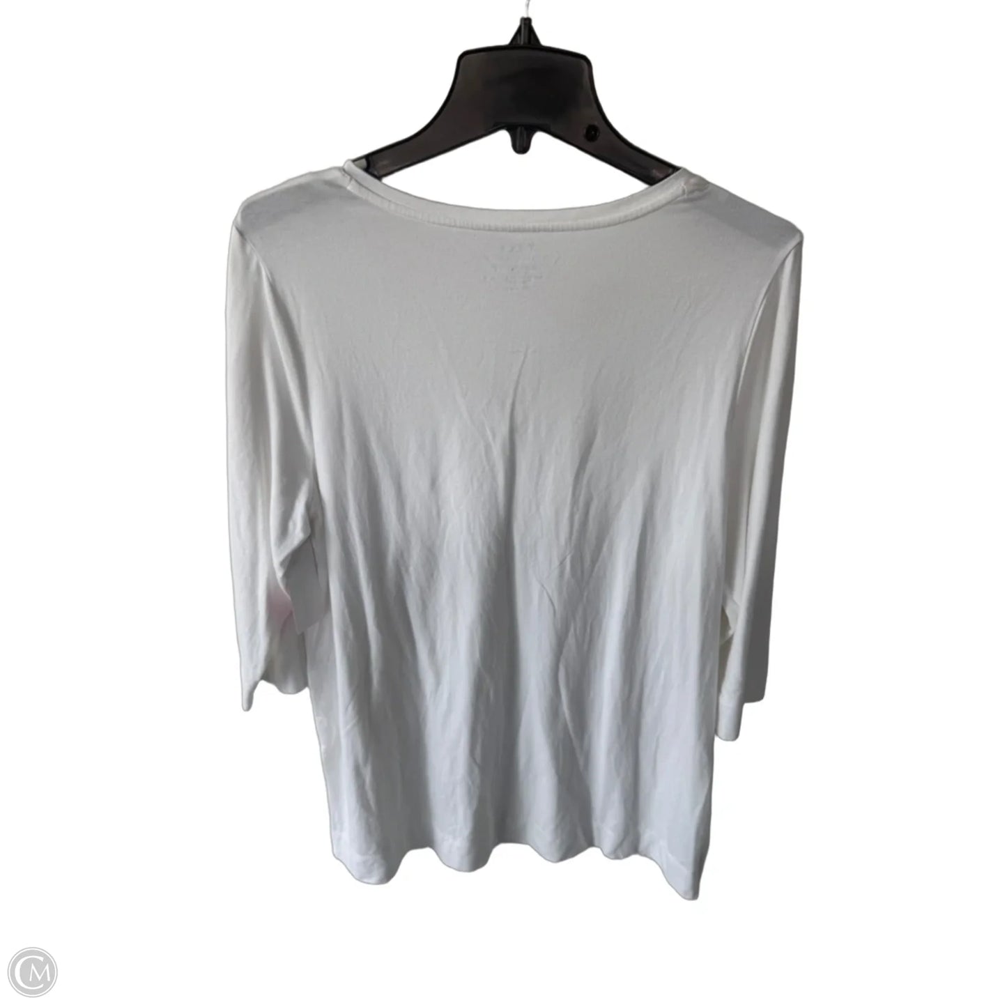 Top 3/4 Sleeve Basic By Chicos In White, Size: L