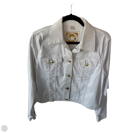 Jacket Denim By Michael By Michael Kors In White Denim, Size: L