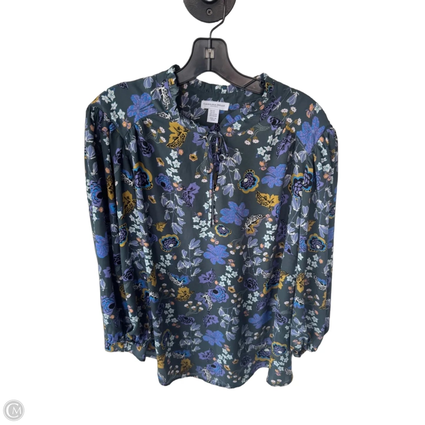 Top 3/4 Sleeve By Carolina Belle In Blue & Green, Size: 2x