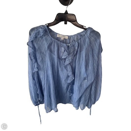 Top 2pc Long Sleeve By Loft In Blue, Size: M