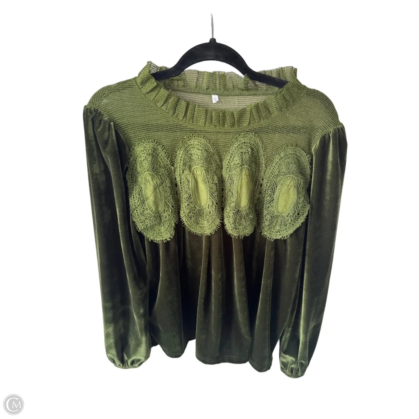 Top Long Sleeve By Cme In Green, Size: S