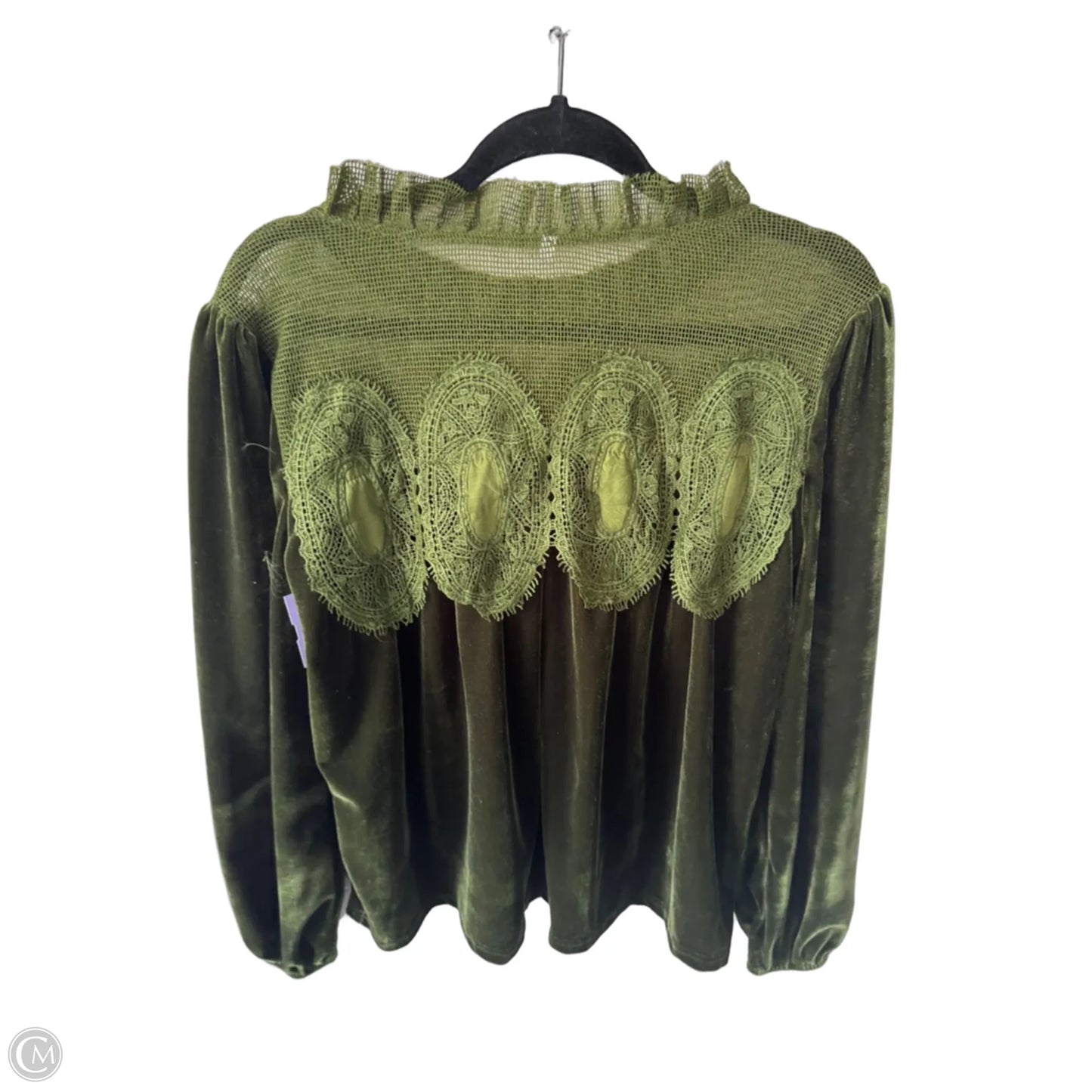 Top Long Sleeve By Cme In Green, Size: S