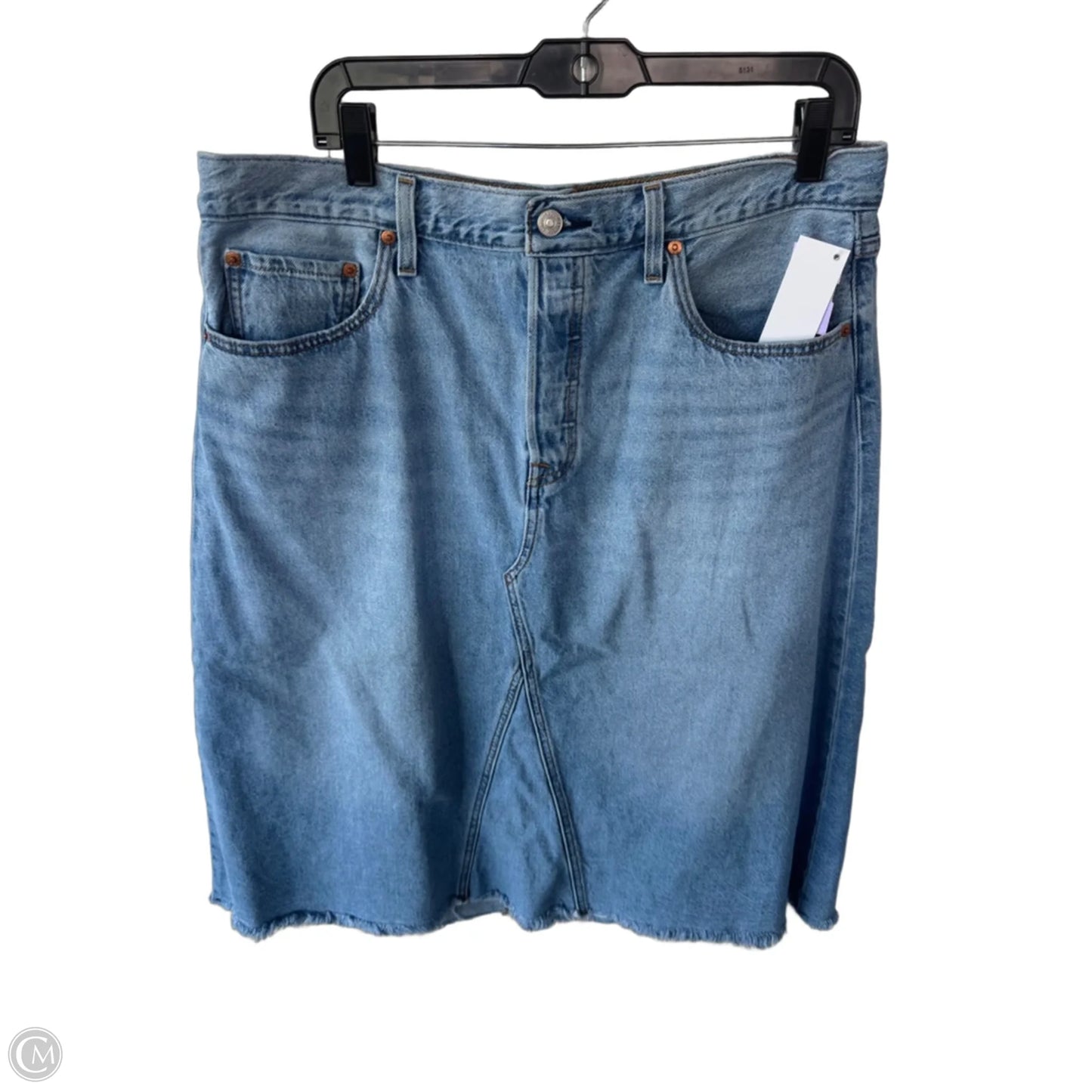 Skirt Midi By Levis In Blue Denim, Size: 16