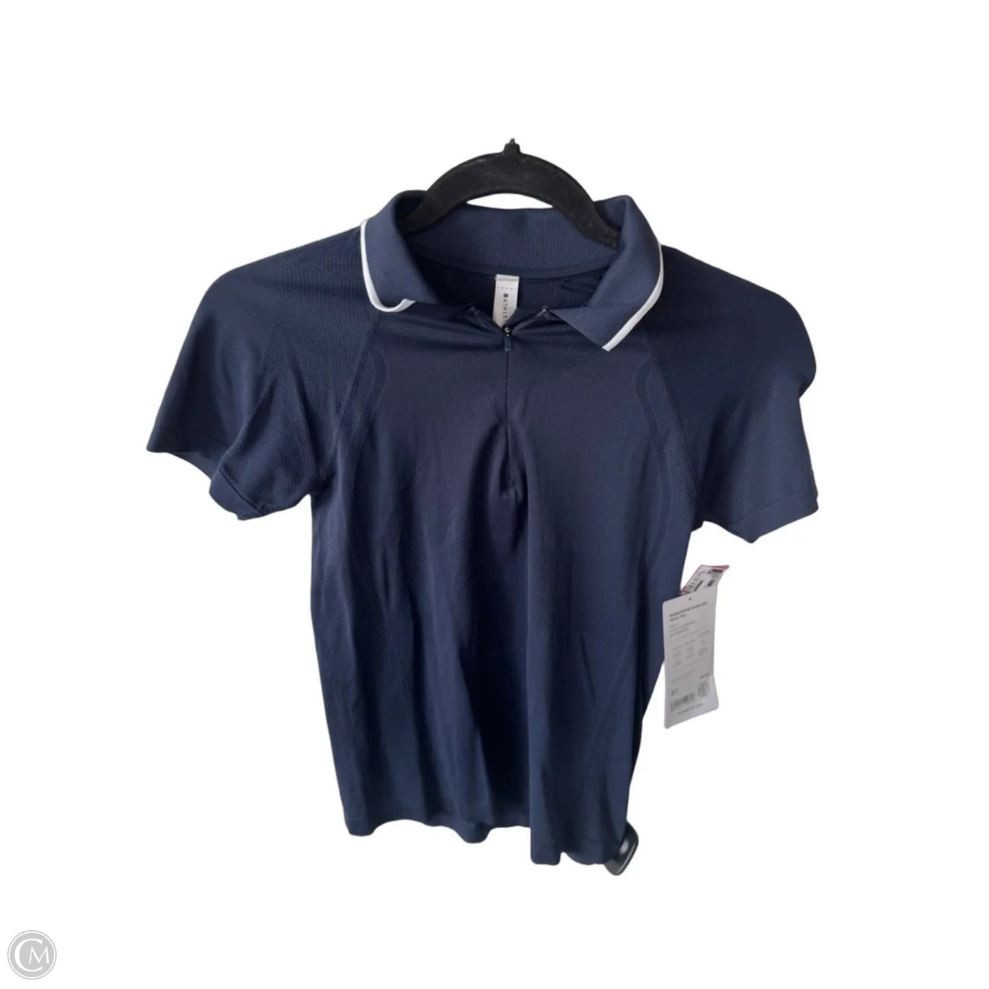 Athletic Top Short Sleeve By Athleta In Blue & White, Size: Xs