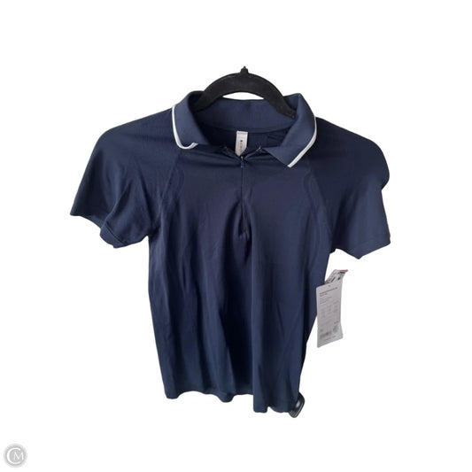 Athletic Top Short Sleeve By Athleta In Blue & White, Size: Xs