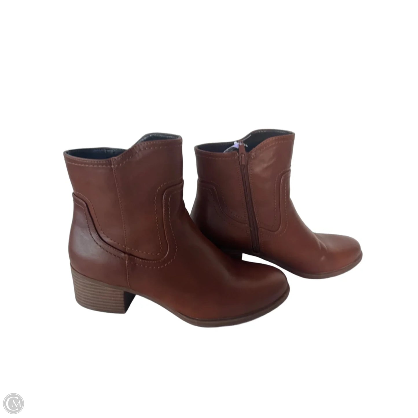 Boots Ankle Heels By Naturalizer In Brown, Size: 7.5