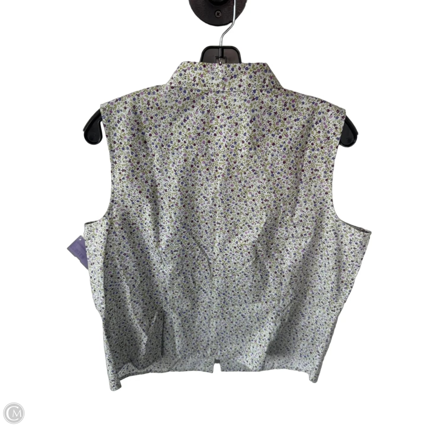 Top Sleeveless By Ann Taylor In Green & Purple, Size: Xl