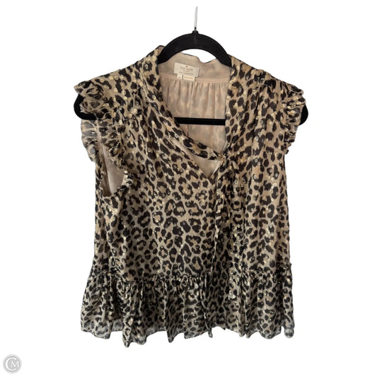 Top Sleeveless Designer By Kate Spade In Brown & Tan, Size: M