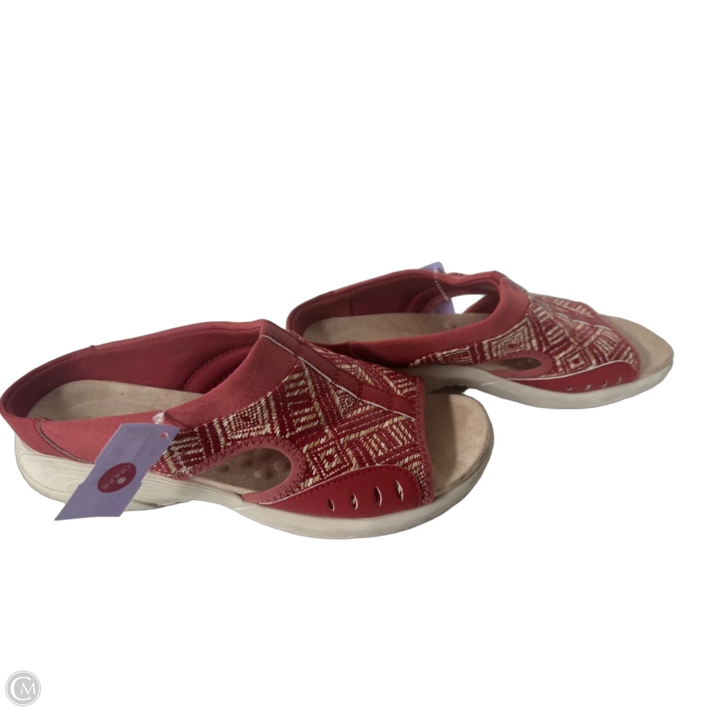 Sandals Flats By Easy Spirit In Cream & Orange, Size: 10