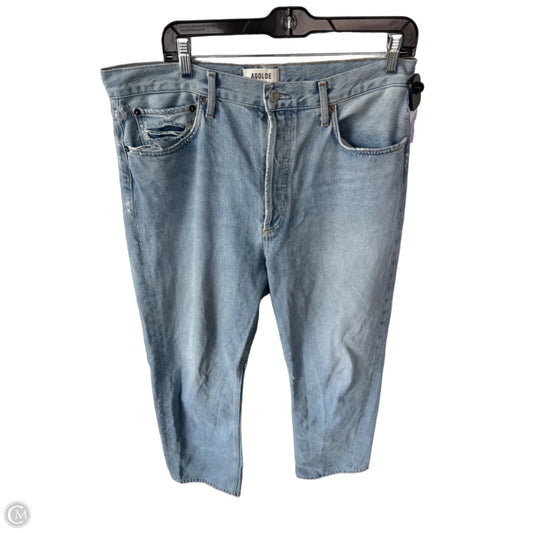 Jeans Straight By Agolde In Blue Denim, Size: 10